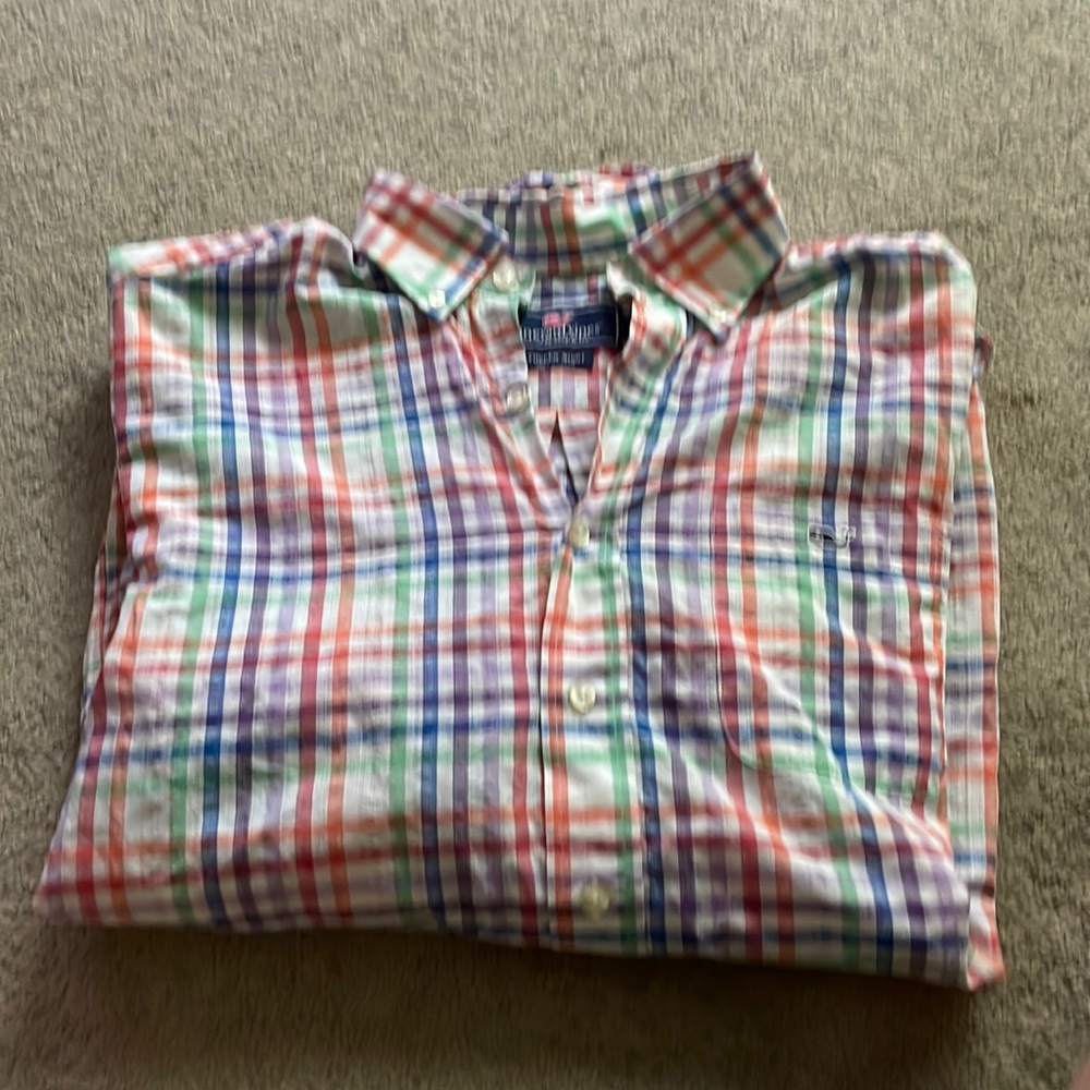 Striped long sleeve button down tucker shirt Vineyard Vines size M